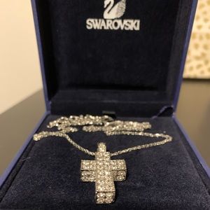 Swarovski Cross Silver Necklace